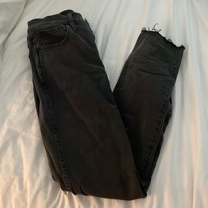 Madewell stove top raw hem black jeans